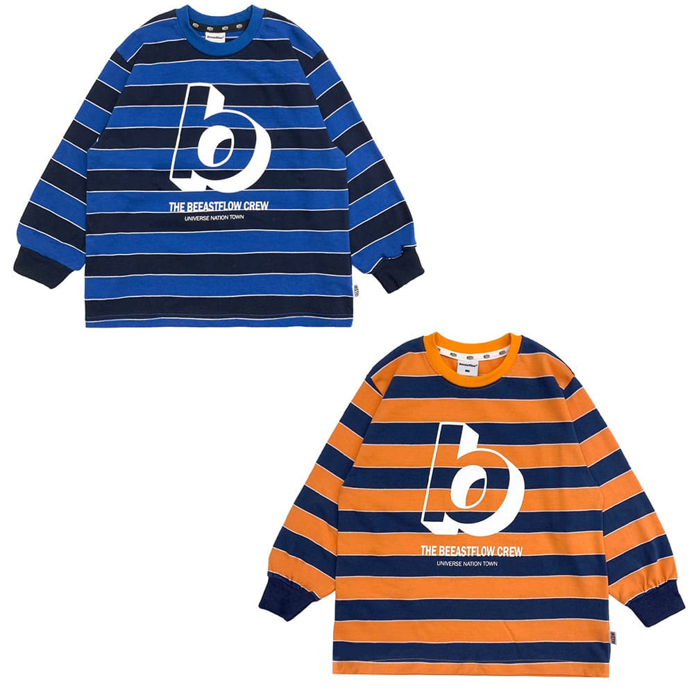 BEF 스트라이프 티셔츠(오렌지/블루)